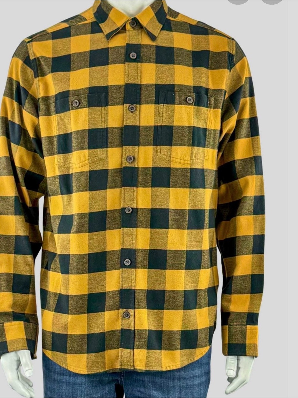 Yellow and Black Buffalo Check Flannel Shirt 2 piece Black Shirt included NWT LG